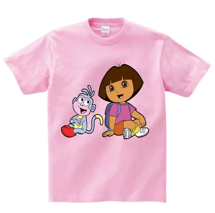 Pink childreT-shirt Летняя одежда для маленьких мальчиков и девочек футболки модные футболки для девочек удобная детская футболка с принцессой - Цвет: Pink childreT-shirt