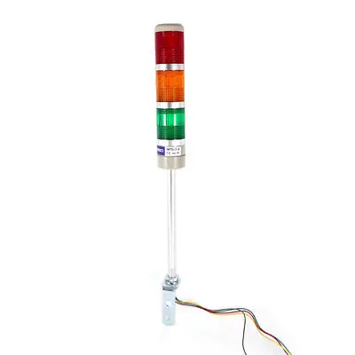 

2.5Ft Wire Industrial Red Orange Green Flashing Signal Lamp Warning Light DC 24V