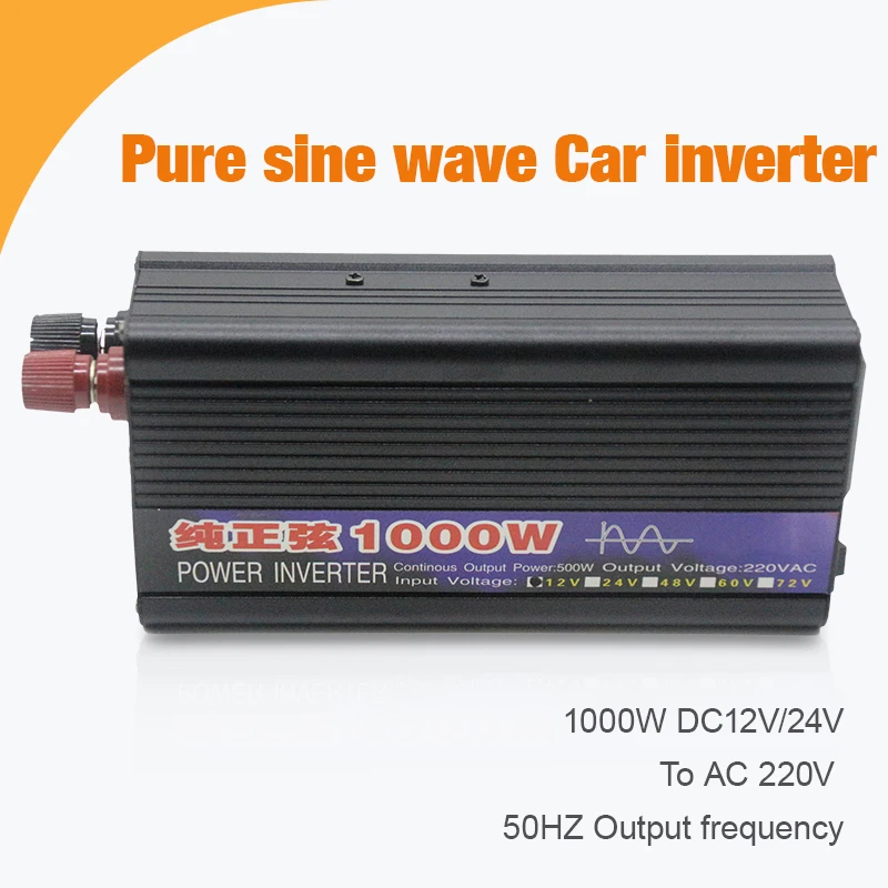 1000 Вт Инвертор 12 В 220 В Чистая синусоида DC12V/24 В к AC 220 В 50 Гц усилитель конвертера мощности для домашнего автомобиля инвертор