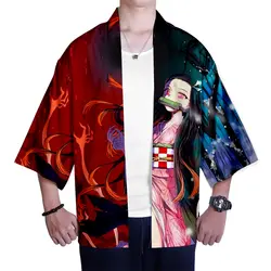 Ghost Blade, повседневное 3D кимоно, модное кимоно в японском стиле, поп, кардиган с рукавом семь, осень-лето, куртка-убийца демона