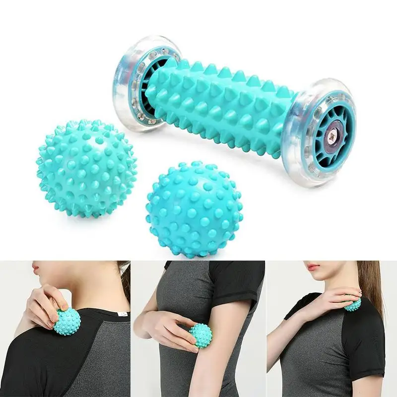 Plantar Fasciitis ролик для массажа ног с шипами Массажный мяч для рук ноги в спине боли терапия глубокие ткани расслабляющий шар ролик