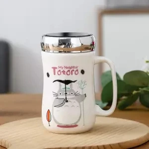 Creative Ceramic Cup Female Student Cup Large Capacity Water Cup Mug Simple with Lid Spoon Couple Coffee Cup Milk Cup Coffee - Цвет: 450ML