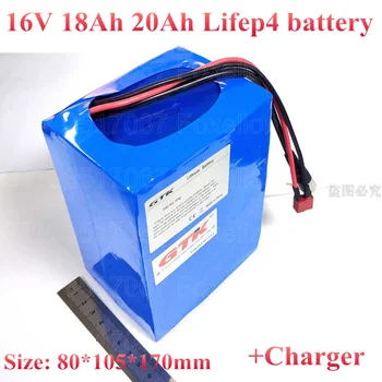 

1pcs 16v 18Ah 5S 3.2v 15v Lifepo4 16v 20Ah battery for external camera flash Led light power drill tools + 18.25v 3A Charger DC
