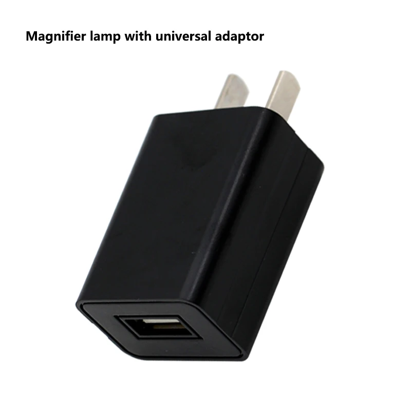 USB 5X Настольный тиски, стол Зажимная Лупа светодиодный свет лампа настольная Гибкая для чтения рабочее освещение увеличительное стекло - Цвет: universal adaptor
