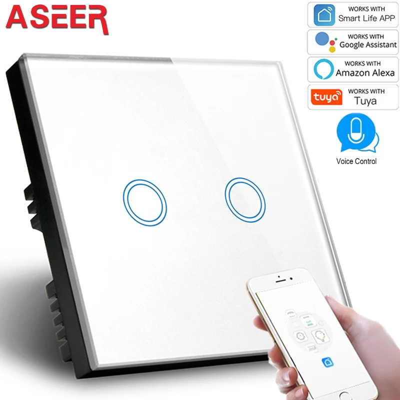 ASEER UK Smart Wifi настенный светильник переключатель 2 банды сенсорный/WiFi/приложение