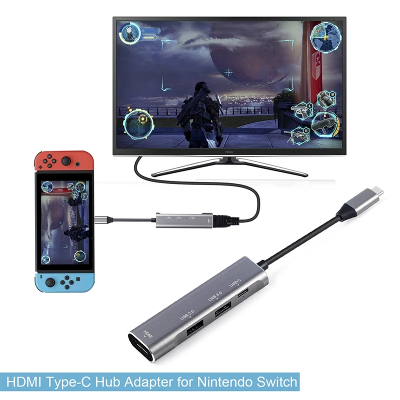 4 в 1 концентратор USB3.1 к HDMI/USB3.0/PD адаптер для Nintendo Type C Hub Huawei P20 Mate 20 Pro|Сетевые