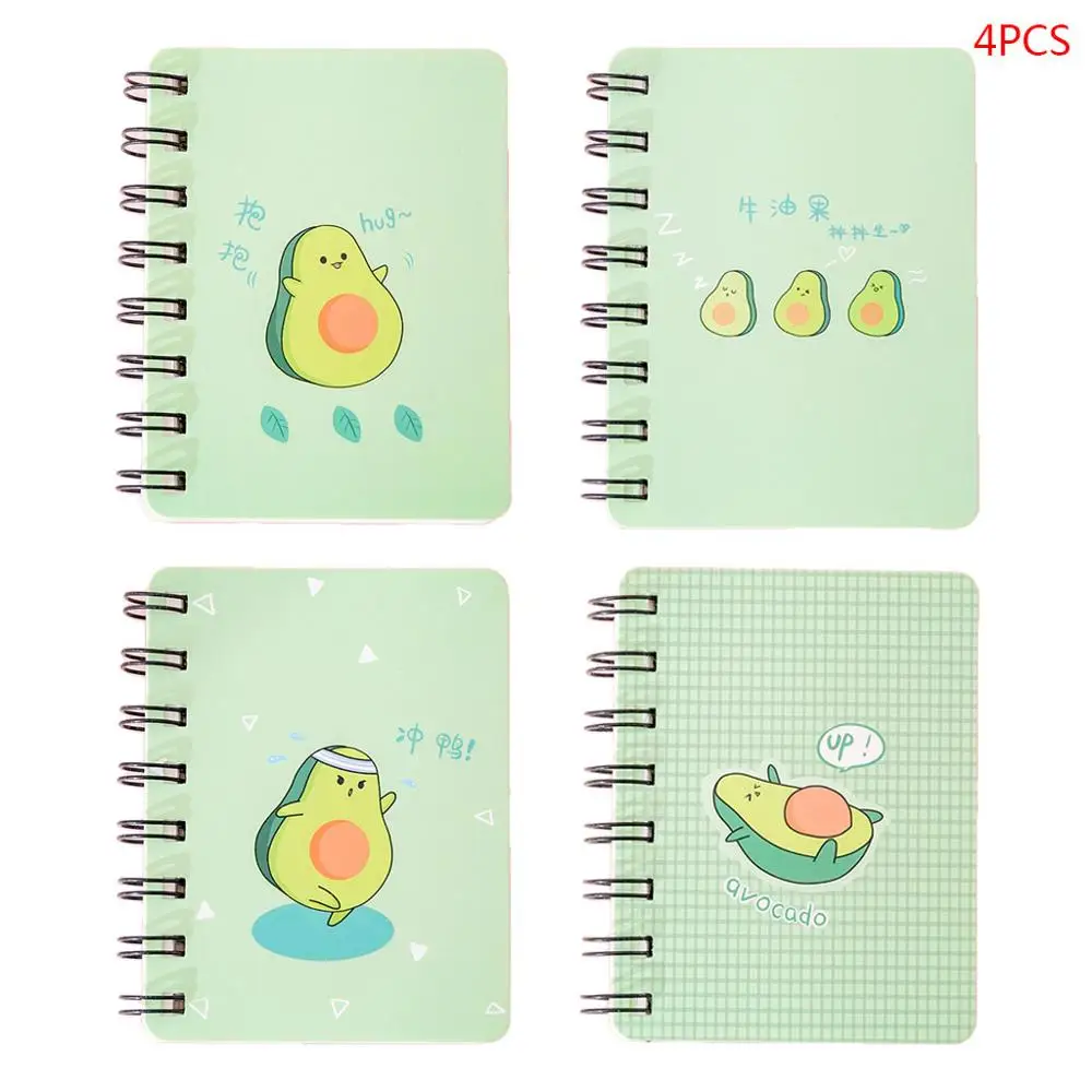 

4pcs Avocado Spiral Coil Notebook Blank Paper Journal Diary Planner Notepad School Supplies Stationery Gift memo pad