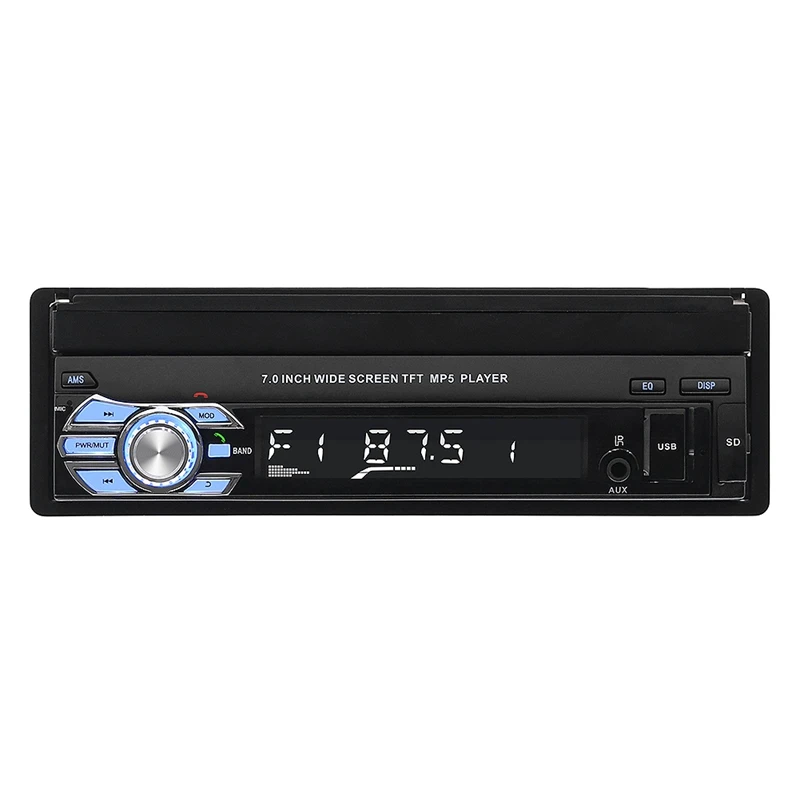 7 дюймов 1Din Авторадио выдвижной экран HD Автомобильный MP5 плеер Автомобильный стерео радио Поддержка Bluetooth/USB/AUX/FM/AM/RDS радио MirrorLink