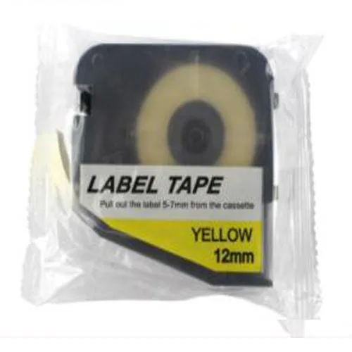 yellow 12MM 6 мм/9 мм/12 мм Этикетка Бумага/наклейка белый/желтый цвет 8 м для LK-320/320 P ПВХ трубки, принтер линии Марка принтер провода Марка - Цвет: yellow 12MM