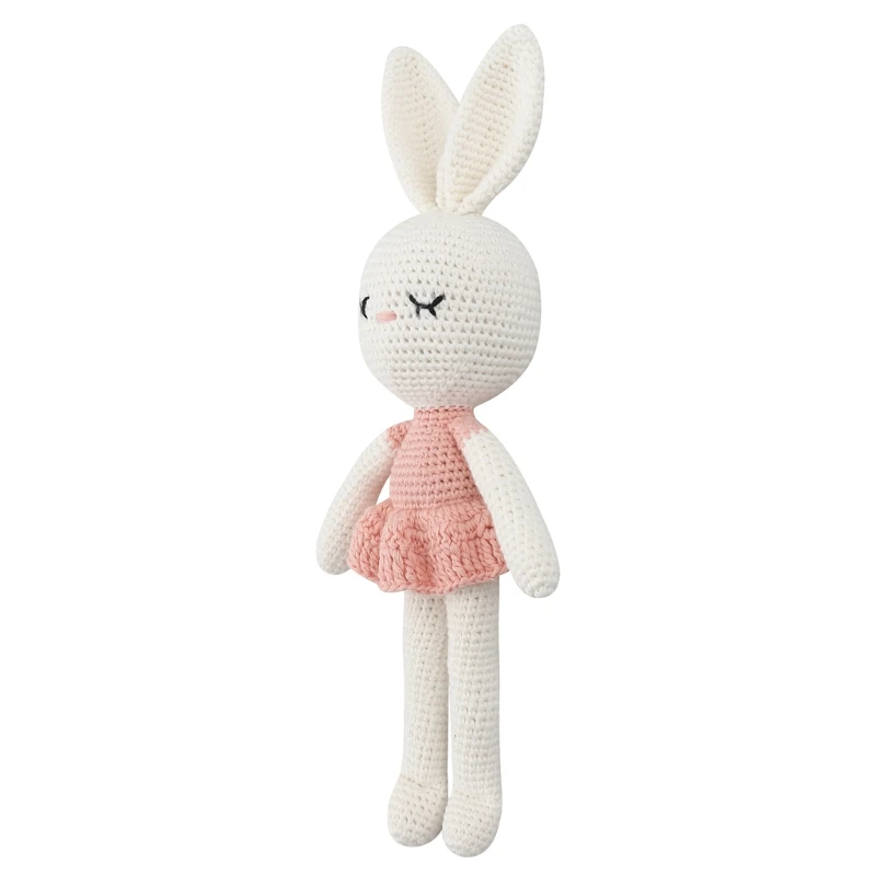 New Handmade Crochet Baby kawaii Bunny Plush Rabbit Dolls Newborn Sleeping Toy Rattle Christmas Gifts | Игрушки и хобби