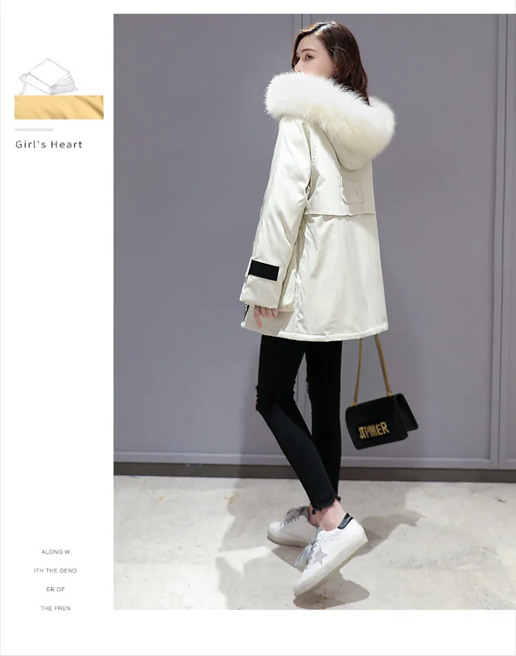 Осенне-зимняя новая стильная хлопковая стеганая одежда для фотосессии, женское элегантное пальто средней длины в Корейском стиле, рабочая одежда на липучке