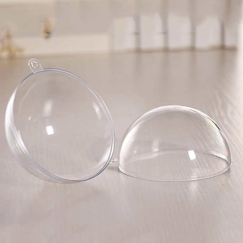 12Pcs 6cm Ball Christmas Candy Box Baubles Clear Fillable Xmas Tree Decoration Ornaments Home Decoration