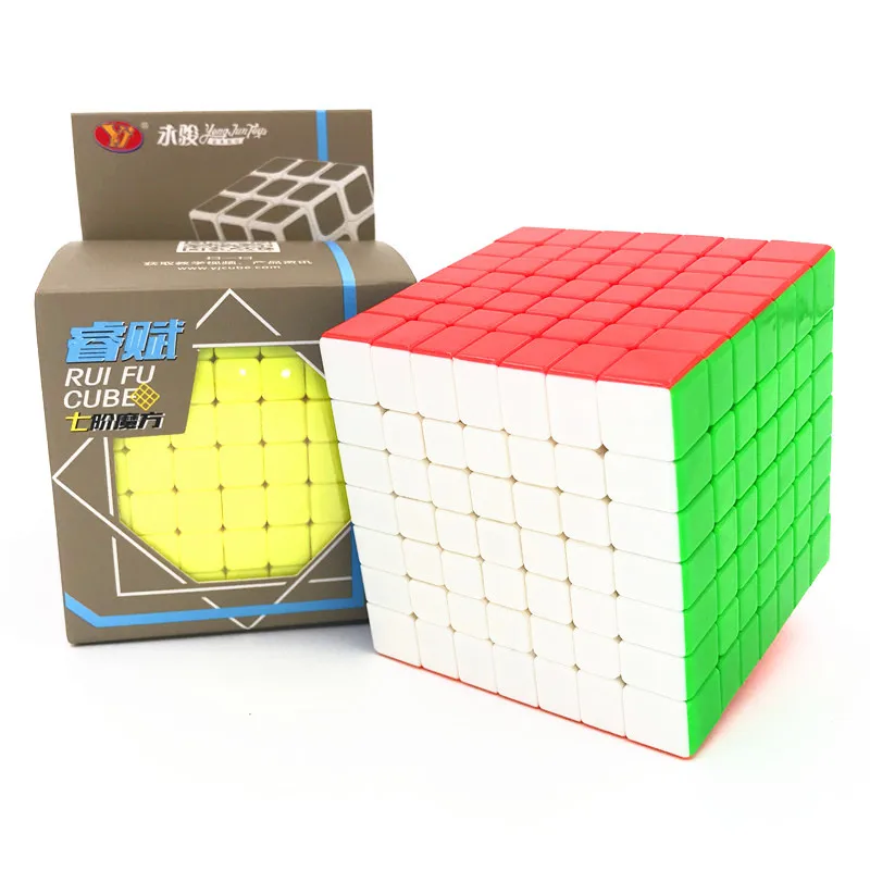 YongJun YJ RuiFu 7x7x7 безопасный ABS пластик Профессиональный Многоцветный магический куб скоростной Головоломка Куб 7x7 без наклеек детские игрушки подарок