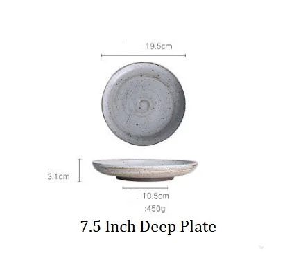 7.5 inch Deep Plate Европейский стиль керамики белая посуда рисовая чаша тарелка отель Ретро блюда для бифштекса тарелка - Цвет: 7.5 inch Deep Plate