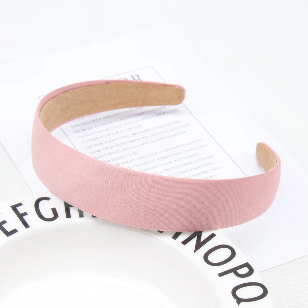 Hot 1PC Fashion Wide Satin Headband Girls Handmade No-Slip Plain Hairbands Hair Band Headwear Solid Hair Accessories For Women Hot 1PC Fashion Wide Satin Headband Girls Handmade No-Slip Plain Hairbands Hair Band Headwear Solid Hair Accessories For Women