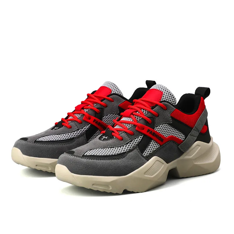 

Spring and Autumn Fashion New Thick-soled Old Shoes Pu Bottom Breathable Mesh Non-slip Sports Shoes Casual Men's Shoes