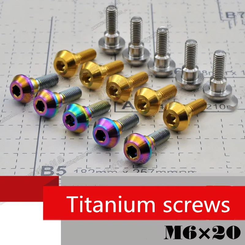 

6 шт. титановый винт m6x20, тормозной роторный болт для дисков Yamaha, модификация против ржавчины