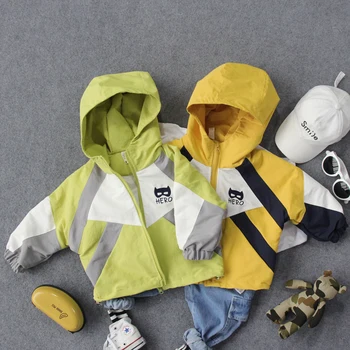 

only jacket 1pc new 2020 spring boys casual fashion embroidery cartoon jacket with hood kids clothing boys autumn jacket