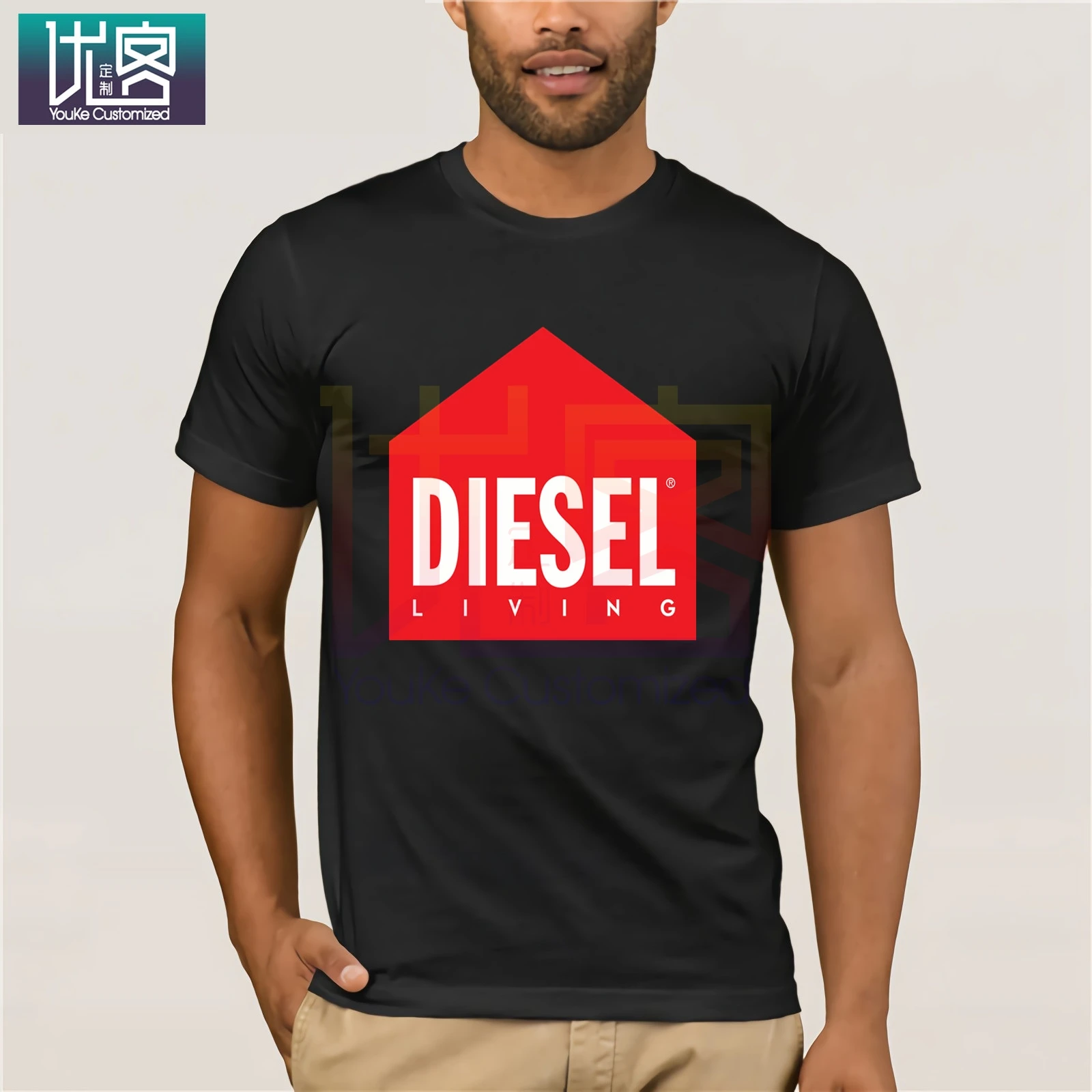 

Diesel Living Shirts Clothes Popular t-shirt Crewneck 100% Cotton Tees Tops Summer Tees Cotton O Neck Herre T-Shirt