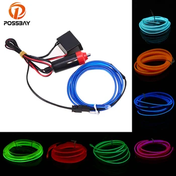 

POSSBAY EL Wire Neon Light Flexible Atmosphere Light Glow Rope Tape Cable Strip LED Shoes Clothing Car Decorative lamp DC12V
