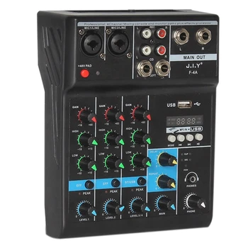 

Professional 4 Channel Bluetooth Mixer o Mixing DJ Console with Reverb Effect for Home Karaoke USB Live Stage KTV