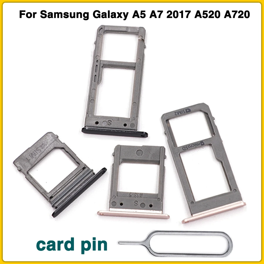 

New SIM Card Tray For Samsung Galaxy A5 A7 2017 A520 A720 SIM Card Reader Sim Tray Holder Sim Slot Replacement Parts