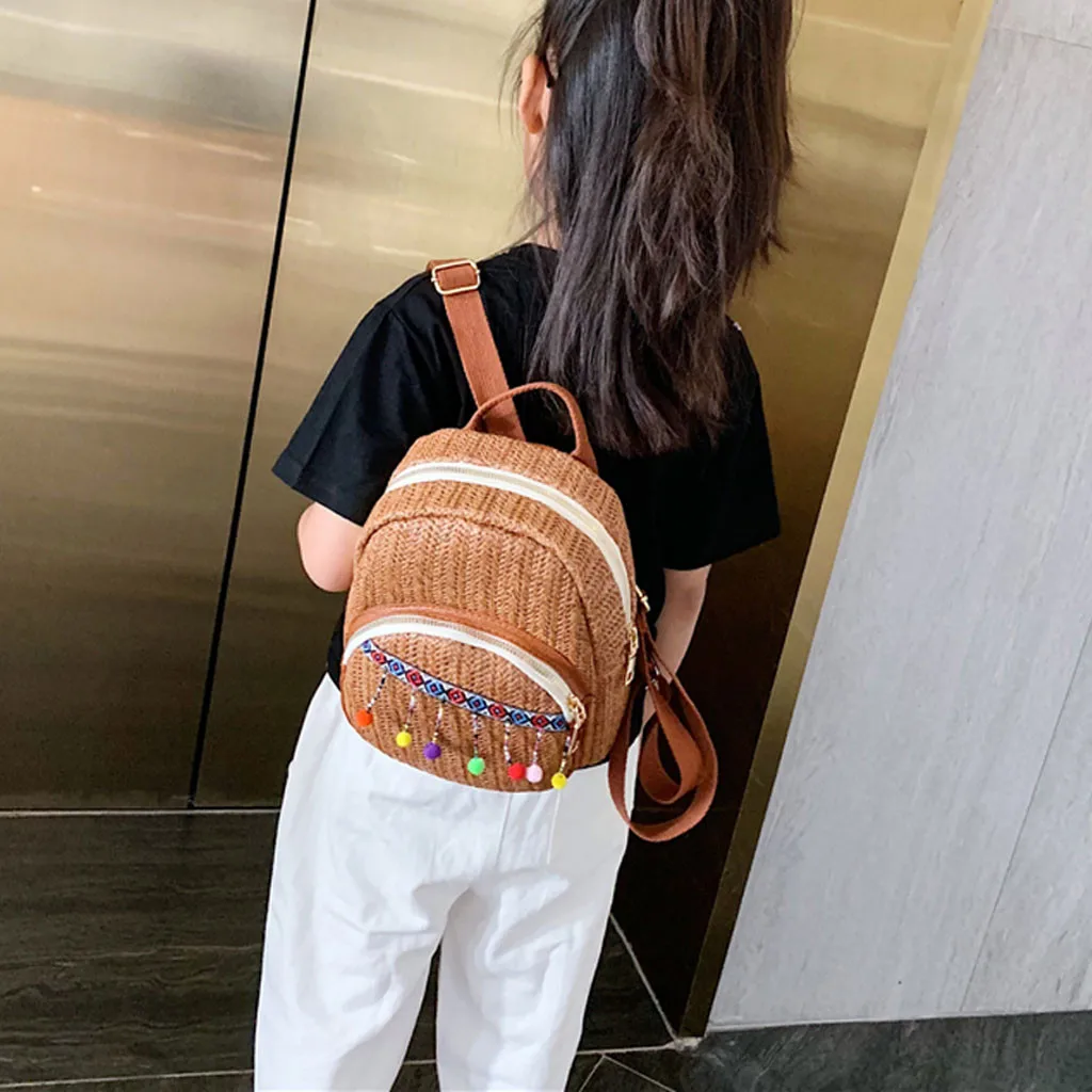 Летняя соломенная сумка на плечо mochilas mujer, модная уличная тканая сумка на плечо для родителей и детей, сумка-рюкзак# C7