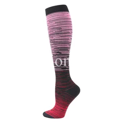 Premium Compression Socks for Nursing, Travel, and Fitness (FYS049-Pink Red)
