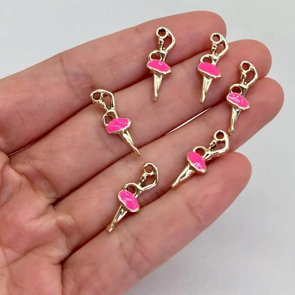 

10 pcs fashion Dripping oil ballet girl charms fit DIY Handmade Jewelry Makeing earring necklace bracelet accessories souvenir