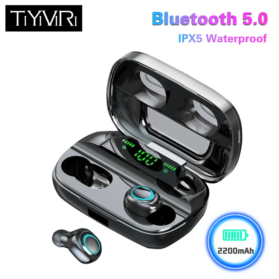 TiYiViRi TP02 5,0 Bluetooth наушники настоящие беспроводные стерео наушники Игровые наушники с шумоподавлением сенсорный наушник с отпечатком пальца