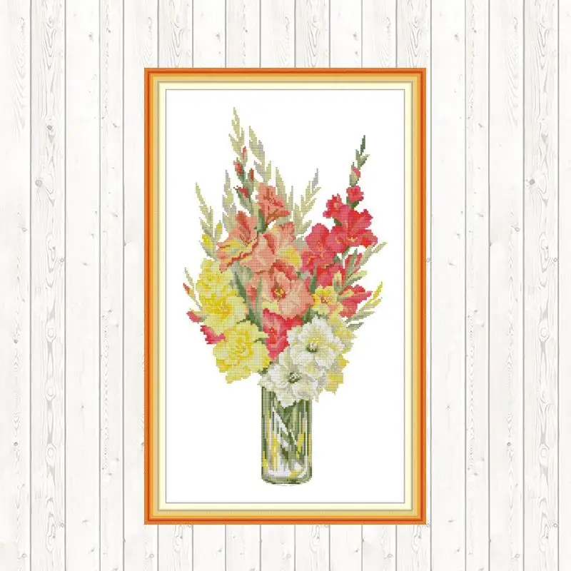 Gladiolus 14ct 11ct Печать на холсте Сделай Сам ручной работы наборы для вышивки крестиком рукоделие вышивка DMC хлопковая нить Печатный холст комплект