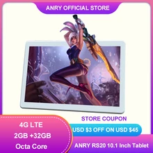 ANRY Neue Tablet Pc 10 Zoll Android 8,1 Tabletten Octa Core 2 + 32GB 3G/4G lte Anruf Spiel Phablet Dual Sim Wifi GPS Touch Tab