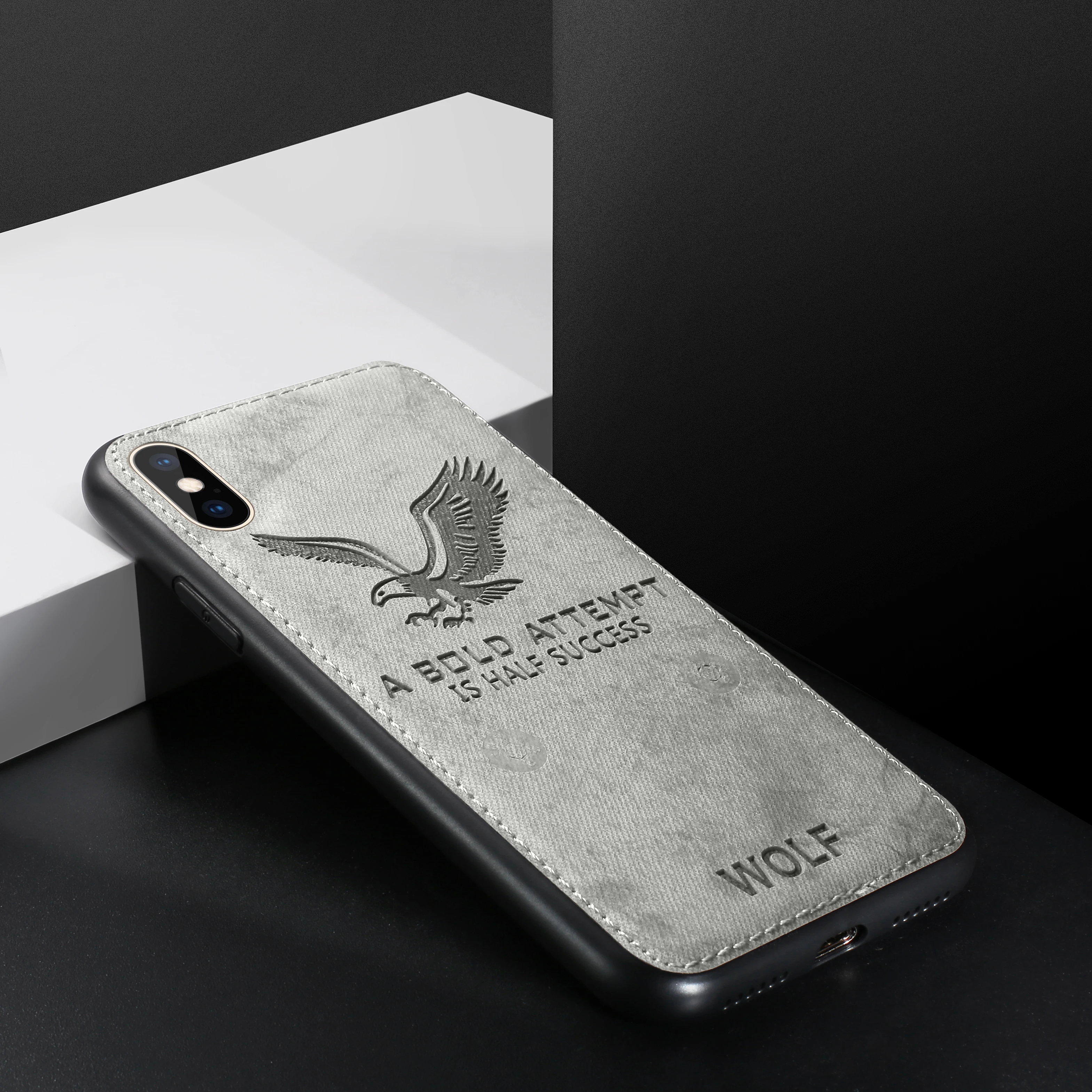 

Exquisite Soft Cloth Neat Sewing Thread Phone Case For iPhone 6 7 8 Plus For iPhone 11 Pro X XS MAX Animal 3D printing Pattern