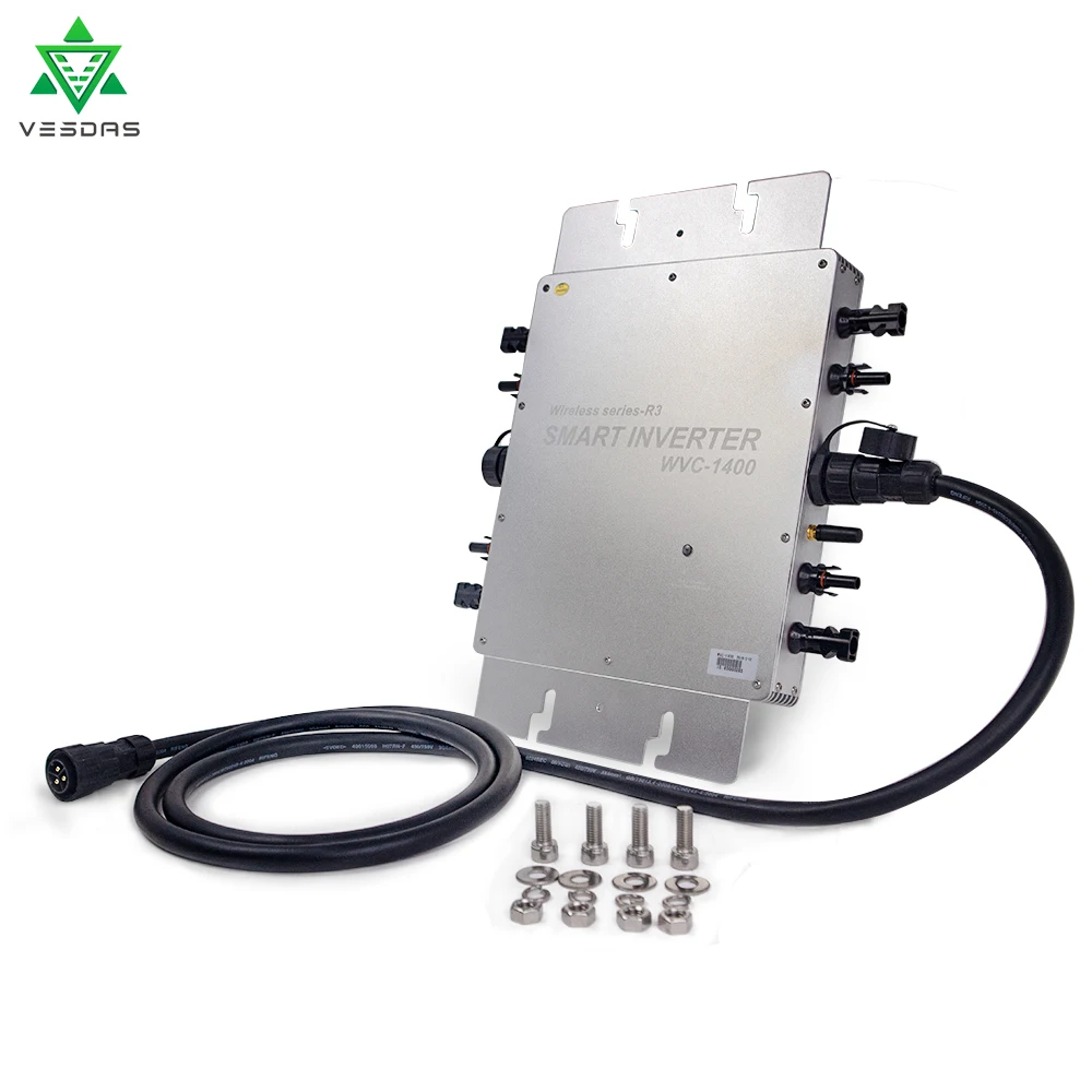 

1400W Waterproof Solar Grid Tie Micro Inverter WVC1400 Microinverter Inversor Pure Sine Wave Solar Inverter 22-50VDC 80-280VAC