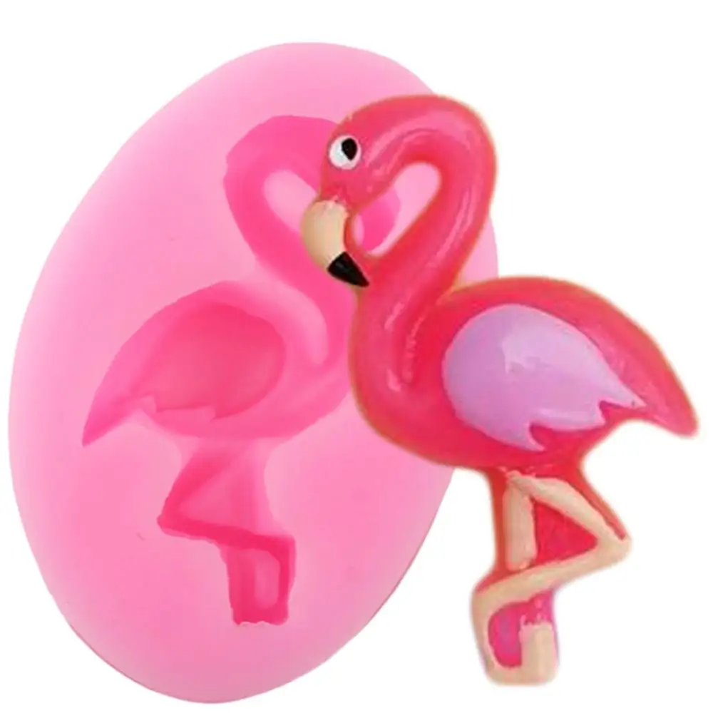 

3D Flamingo Silicone Mold DIY Baby Birthday Cake Decorating Tools Fondant Molds Candy Polymer Clay Chocolate Gumpaste Moulds