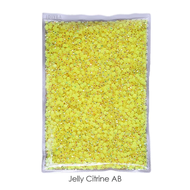 Wholesale Jelly AB Resin Non Hot Fix Rhinestones Cтразы Flatback Plastic Crystals Strass Glitters Stone Bulk Big Package for DIY Jelly Citrine AB