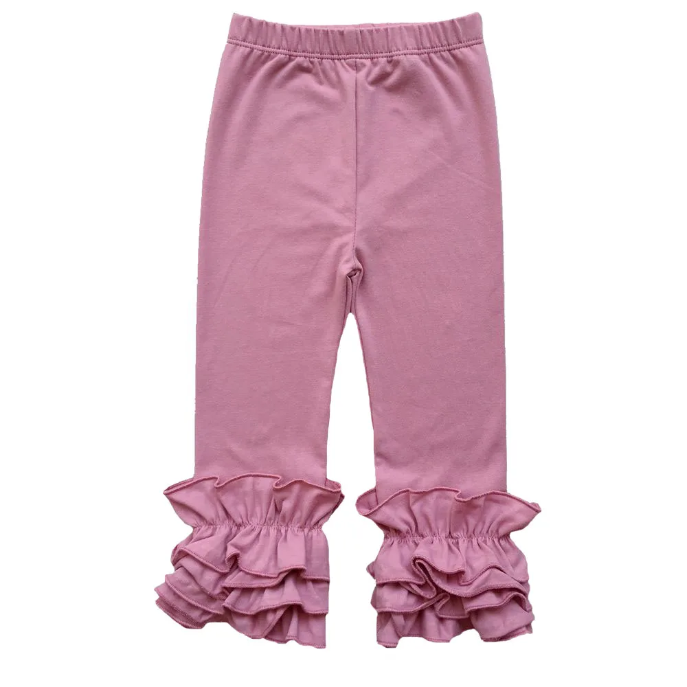 Baby Girls Triple Ruffle Knit Pants Leggings Fall Boutique Layer Ruffle Leggings,Girls Icing Tight Leggings