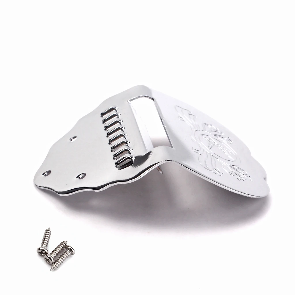 8 STRING MANDOLIN CHROME  TAILPIECE With 3 Screws Parts Accessory