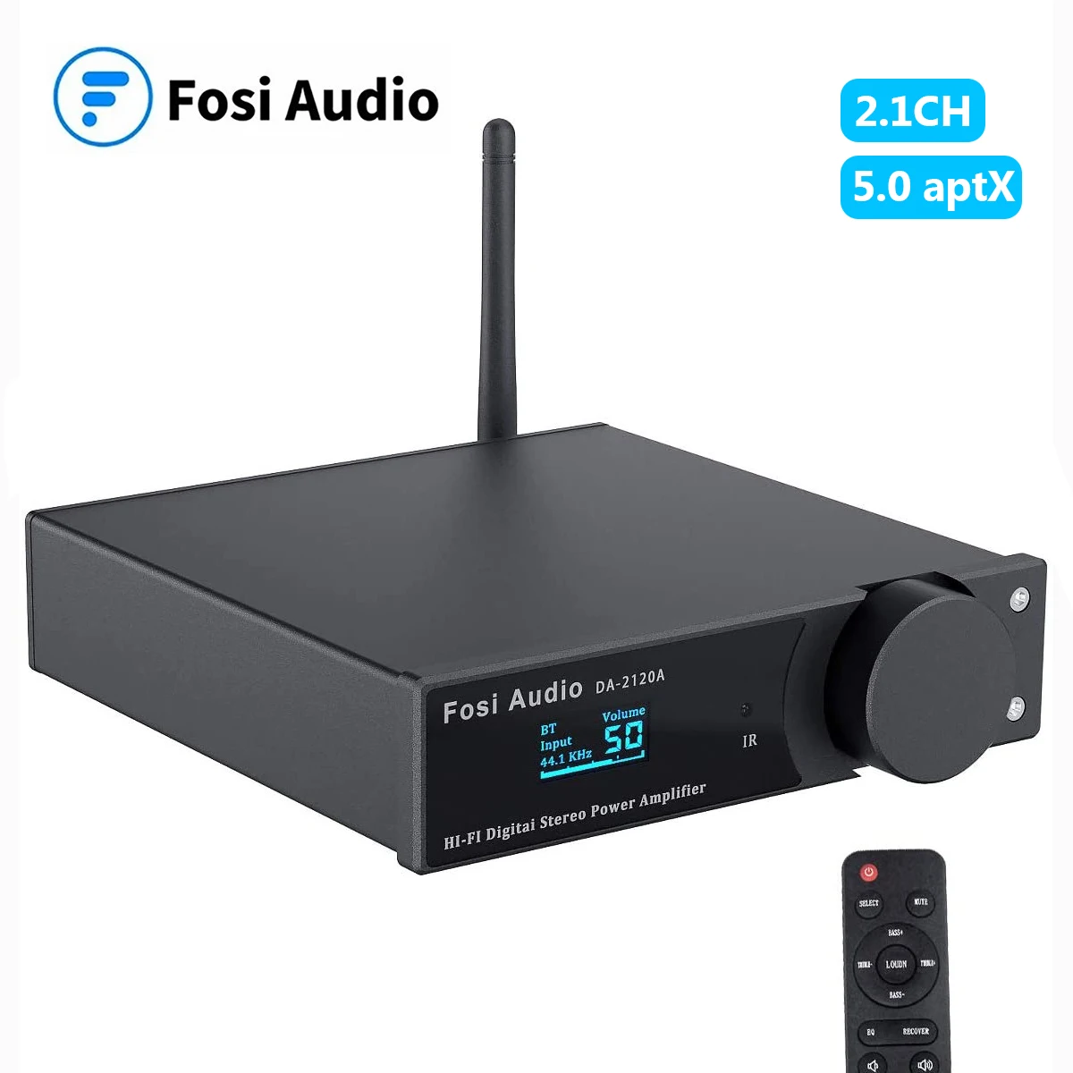 Fosi Audio DA2120A Bluetooth Amplifier Stereo Wireless Amp Hifi Class D Power 50W x2 Speakers &amp Active Subwoofer | Электроника
