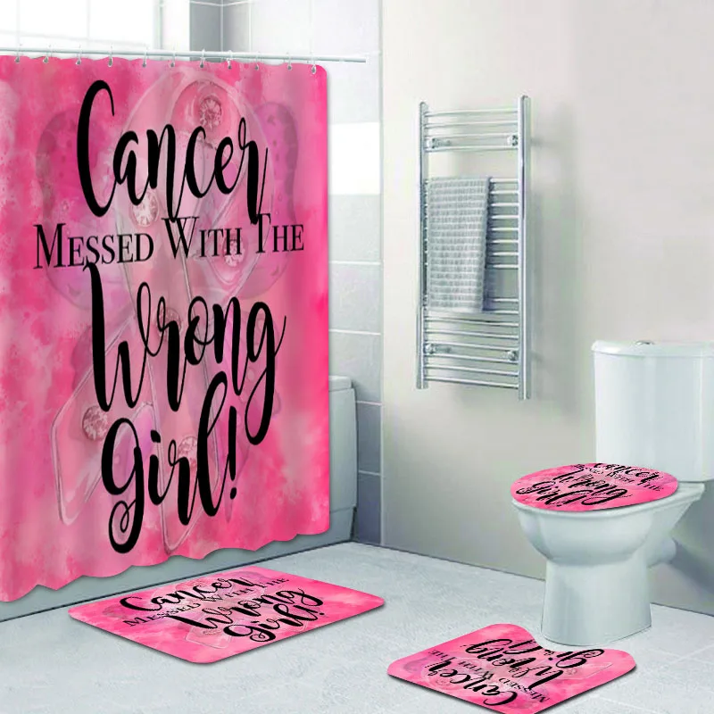 Pink Cancer Messed With Wrong Girl Bathroom Accessories Home Decor