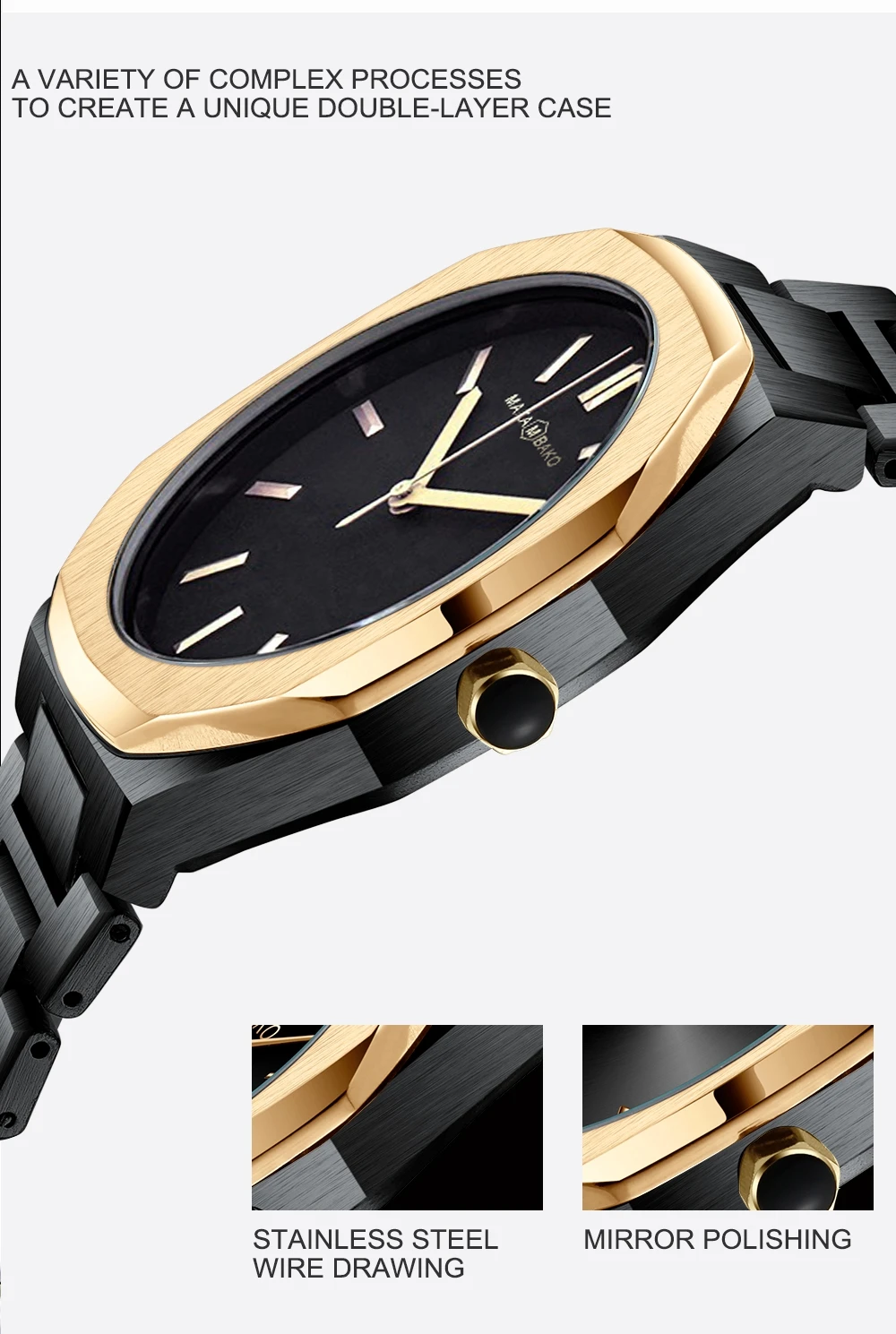 Японские кварцевые часы Movt Новое поступление полностью черные матовые стальные Топ Брендовые мужские часы модные деловые водонепроницаемые часы Relogio Masculino