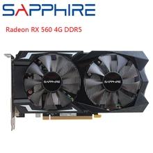 Видеокарта SAPPHIRE AMD для игрового компьютера, видеокарта Radeon RX 560, 4 Гб, 128 бит, GDDR5, PCI, настольная, RX560, видеокарта для игрового ПК, использованные карты