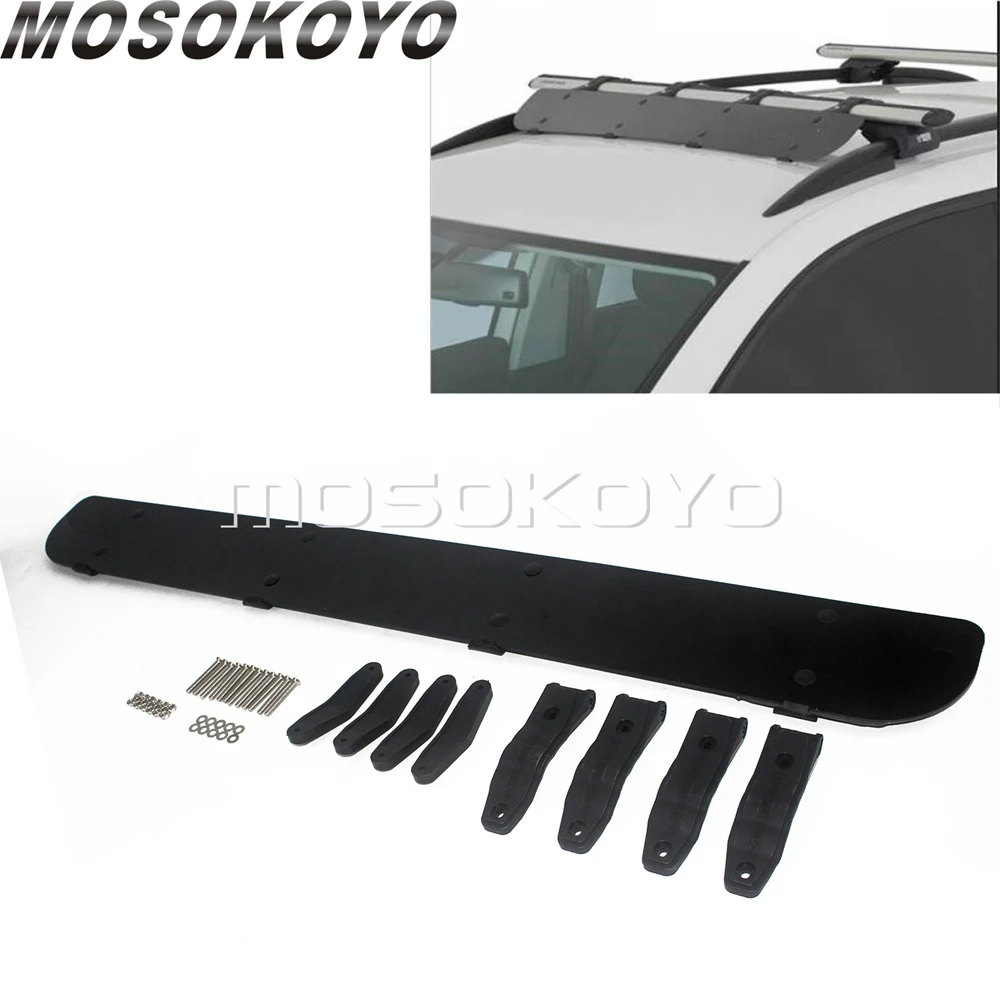 

Auto Vehicle Roof-Top Cargo Windscreen Air Deflector 40'' Long Car Roof Racks Wind Fairing for Jeep SUV ABS Plastic Universal