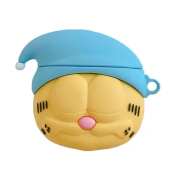 

Case for Airpods 2 Bluetooth Earphone Case for Airpods Pro Accessories Protective Cover Cute Silicone with Keychain Garfield 3D