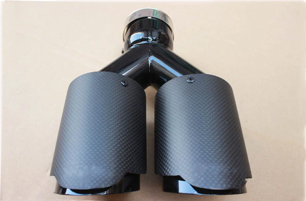 1 шт. двойной AKRAPOVIC углеродного волокна+ нержавеющая сталь наконечник выхлопной трубы глушитель матовый черный выхлопной наконечник