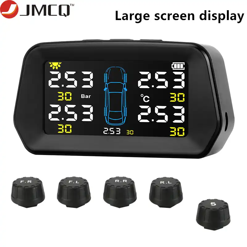 Control TPMS for 6 Tires Tire Pressure Monitor System Monitoring Tpms Sensor Trailer-Alarm Tire Pressure Sensor Reliable Durable Monitoring System Solar Power Auto Security Tyre Pressure