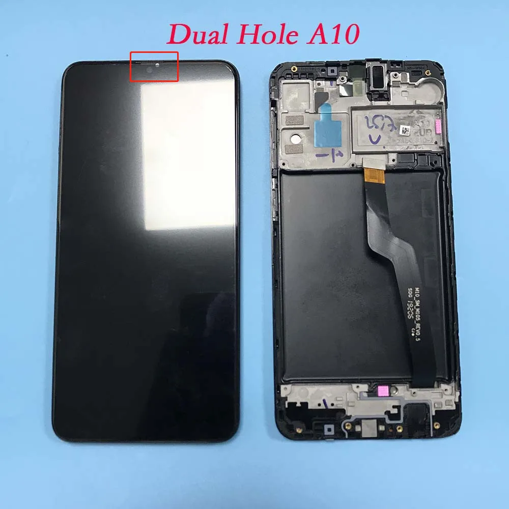 Сборка для samsung Galaxy A10 сенсорный экран A105 A105F SM-A105F ЖК-дигитайзер сборка с рамкой Замена M10 M105 lcd - Цвет: A10 Dual With Frame