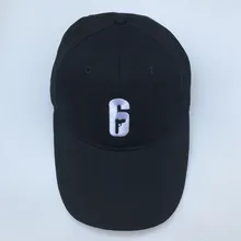 Радуга шесть Siege 6 логотип вышивка бейсболка Косплей Черный Регулируемый головной убор