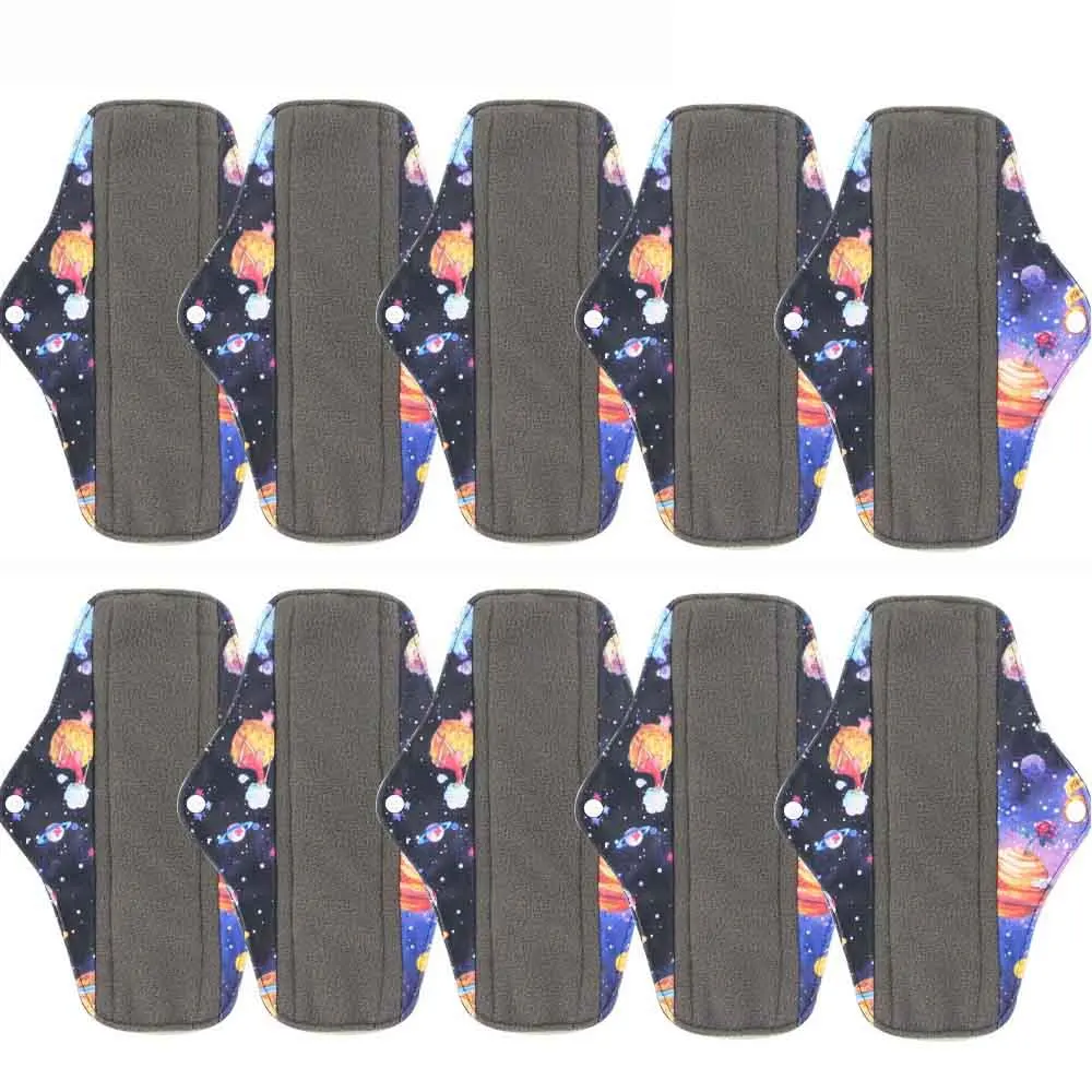 10pcs WSD29 10 шт Многоразовые водонепроницаемые Уголь органического бамбука прокладки менструальные тканевые гигиенические прокладки женские гигиенические прокладки для беременных - Цвет: 10pcs WSD29