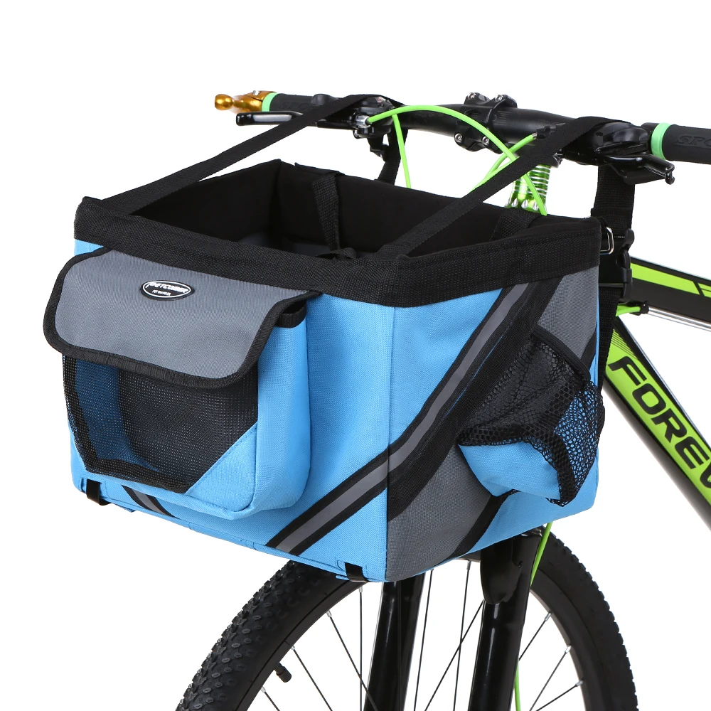 Bicycle Front Handlebar Basket Detachable Bag Pet Dog Carrier Bag Bike Basket US 